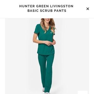 Figs Scrubs Hunter Green Livingston pants size XS